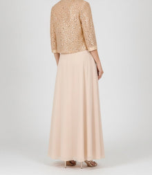 SEQUIN JACKET CHIFFON DRESS
