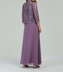 SEQUIN JACKET CHIFFON DRESS