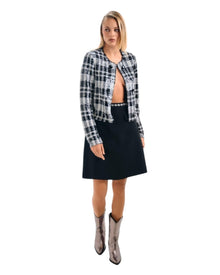 SEQUIN PLAID JACKET