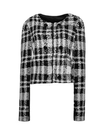 SEQUIN PLAID JACKET