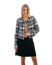 SEQUIN PLAID JACKET