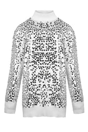 SEQUIN TURTLENECK SWEATER - Nakhle.Ets - Blouse