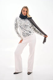 SEQUIN TURTLENECK SWEATER - Nakhle.Ets - Blouse