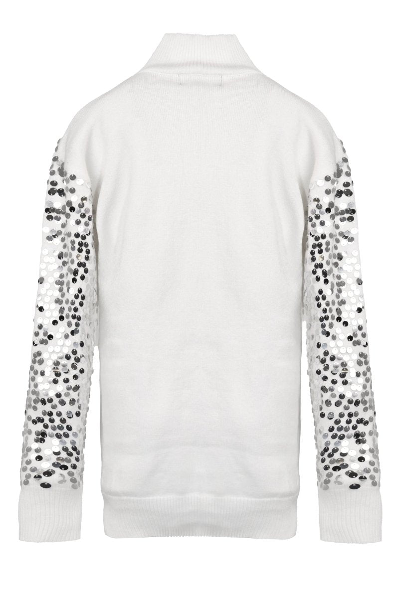 SEQUIN TURTLENECK SWEATER - Nakhle.Ets - Blouse