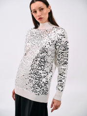 SEQUIN TURTLENECK SWEATER - Nakhle.Ets - Blouse