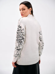 SEQUIN TURTLENECK SWEATER - Nakhle.Ets - Blouse