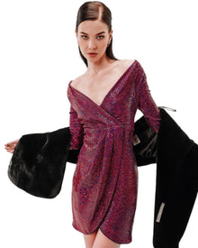 SEQUIN WRAP DRESS