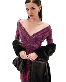 SEQUIN WRAP DRESS