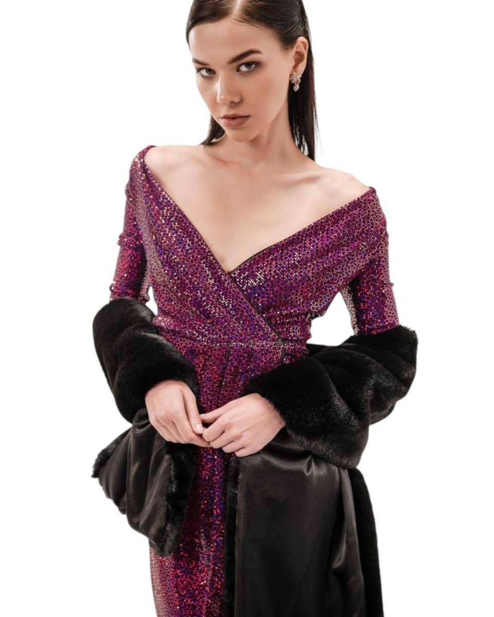 SEQUIN WRAP DRESS - Nakhle.Ets - Dresses