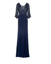SEQUINED ILLUSION EVENING GOWN