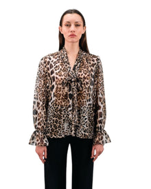 SHEER ANIMAL PRINT BLOUSE