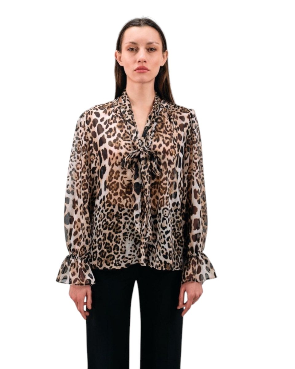 SHEER ANIMAL PRINT BLOUSE