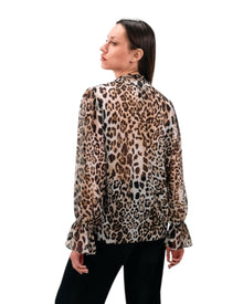 SHEER ANIMAL PRINT BLOUSE