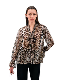 SHEER ANIMAL PRINT BLOUSE
