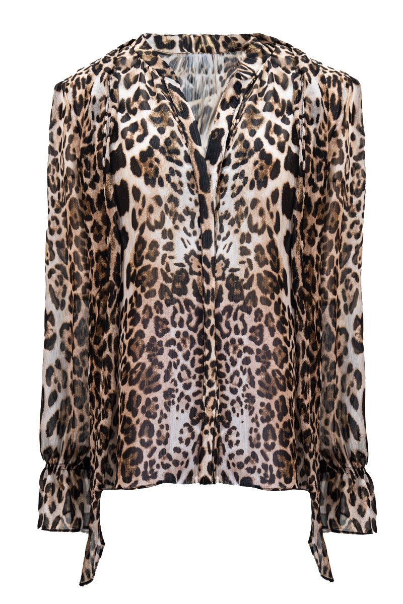 SHEER ANIMAL PRINT BLOUSE - Nakhle.Ets - Blouse