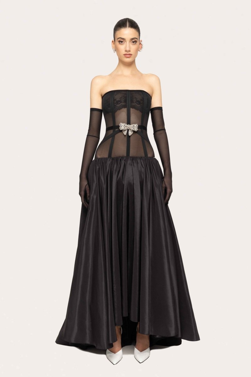 SHEER CORSET BALL GOWN
