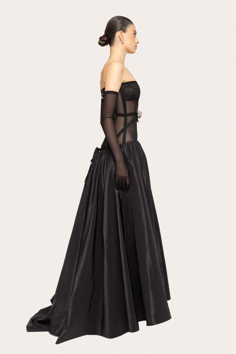 SHEER CORSET BALL GOWN