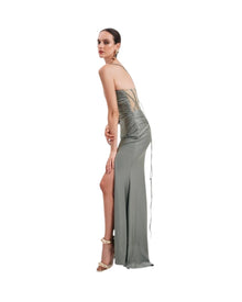SHIMMER LACE-UP GOWN