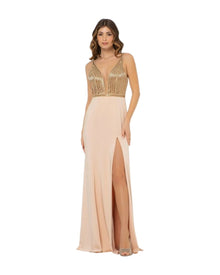 SHIMMER PLUNGE EVENING GOWN