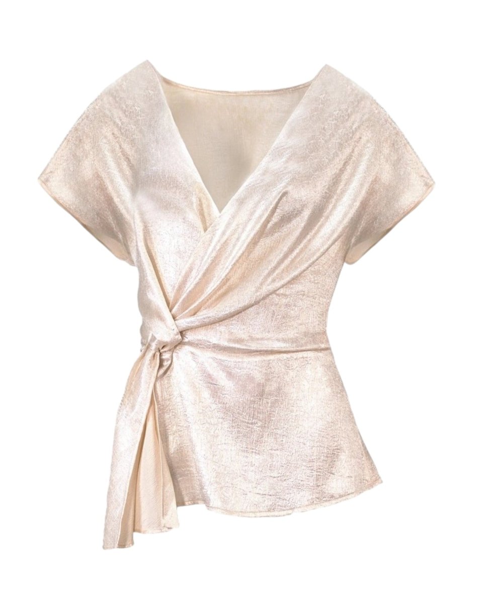 SHIMMER WRAP TEXTURED TOP