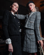 Checked Tweed Jacket and Skirt Suit