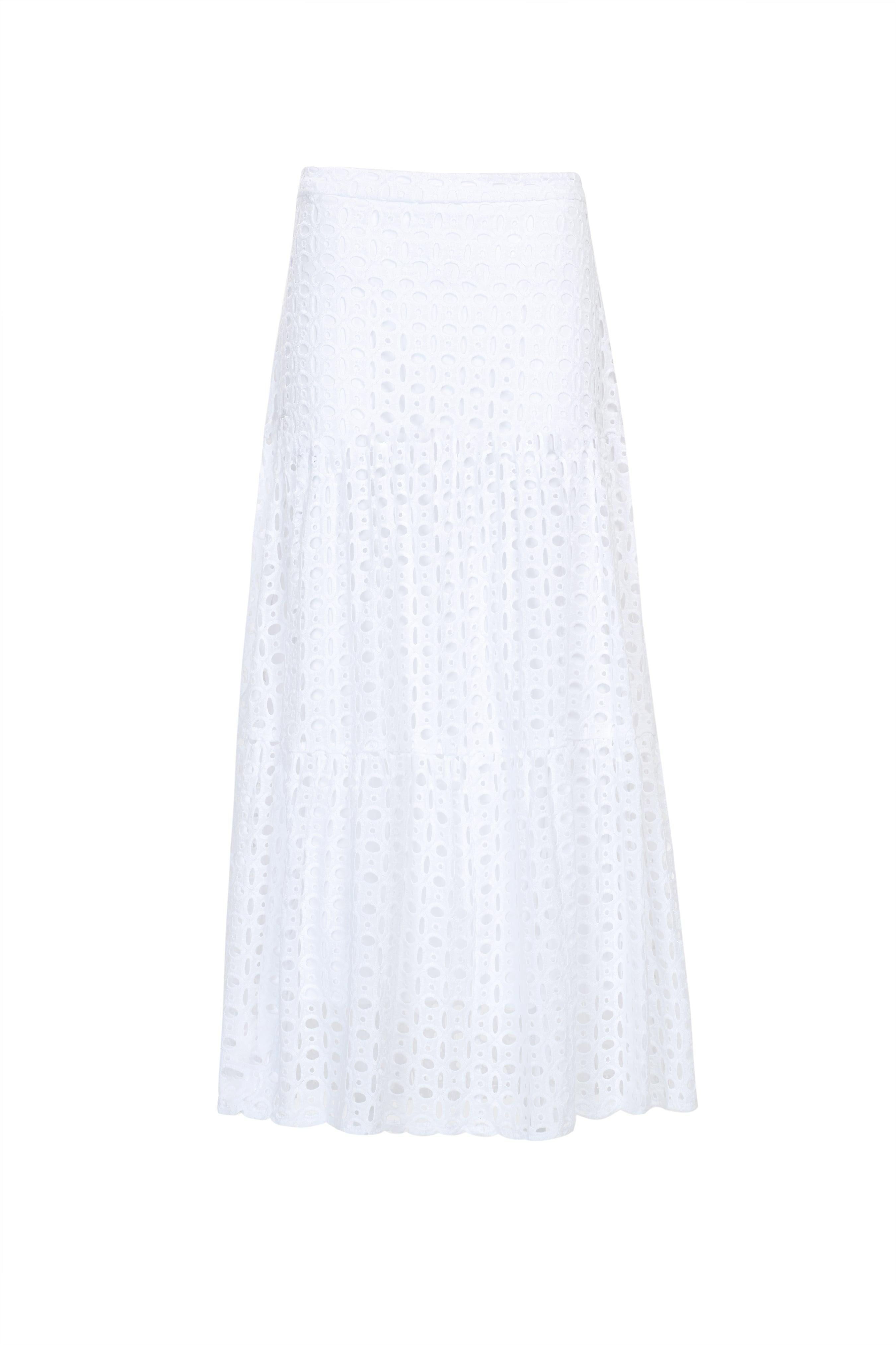 Eyelet Midi Skirt