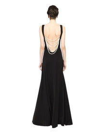 SLEEK MAXI DRESS WITH CRYSTAL BUCKLE