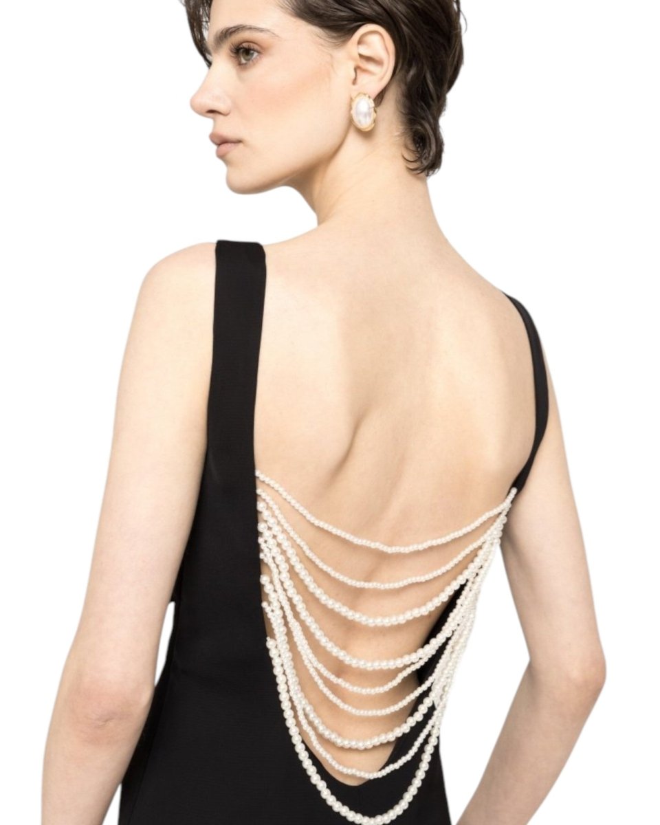 SLEEK MAXI DRESS WITH CRYSTAL BUCKLE - Nakhle.Ets - Dresses