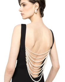 SLEEK MAXI DRESS WITH CRYSTAL BUCKLE