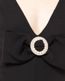 SLEEK MAXI DRESS WITH CRYSTAL BUCKLE