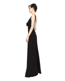 SLEEK MAXI DRESS WITH CRYSTAL BUCKLE