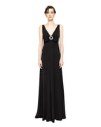 SLEEK MAXI DRESS WITH CRYSTAL BUCKLE - Nakhle.Ets - Dresses