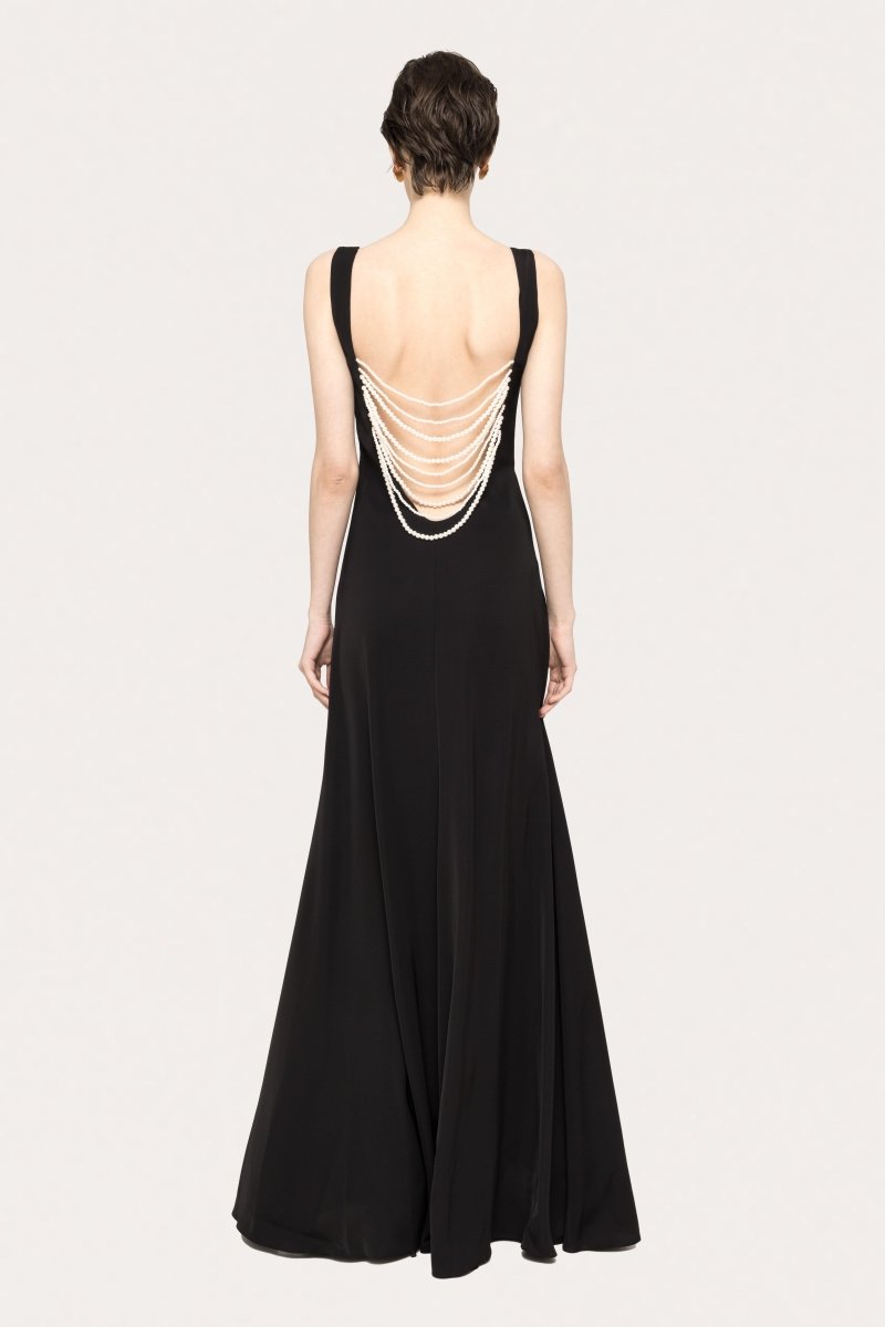 SLEEK MAXI DRESS WITH CRYSTAL BUCKLE - Nakhle.Ets - Dresses