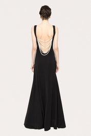 SLEEK MAXI DRESS WITH CRYSTAL BUCKLE - Nakhle.Ets - Dresses