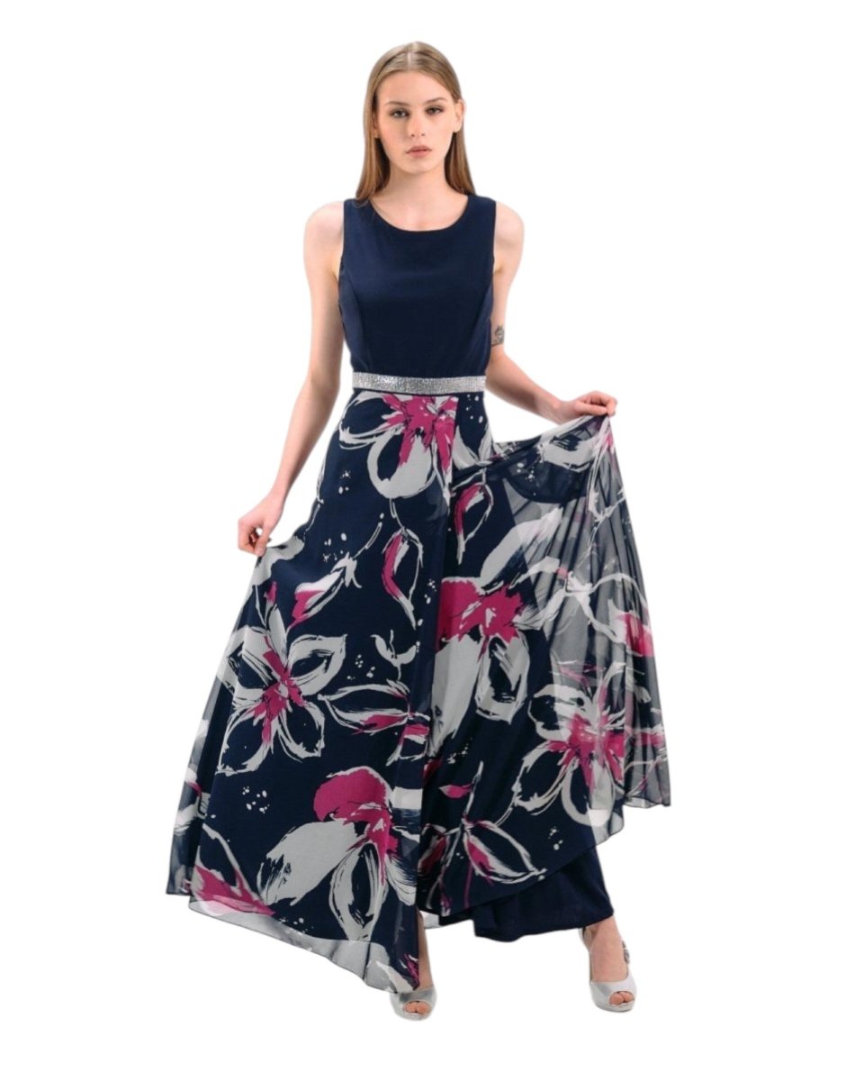 SLEEVELESS FLORAL PRINT DRESS