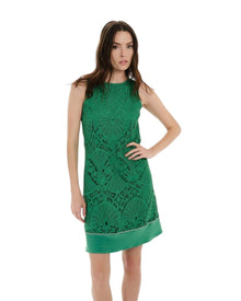 SLEEVELESS LACE SHIFT DRESS
