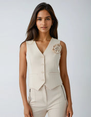 SLEEVELESS VEST & TROUSER SET