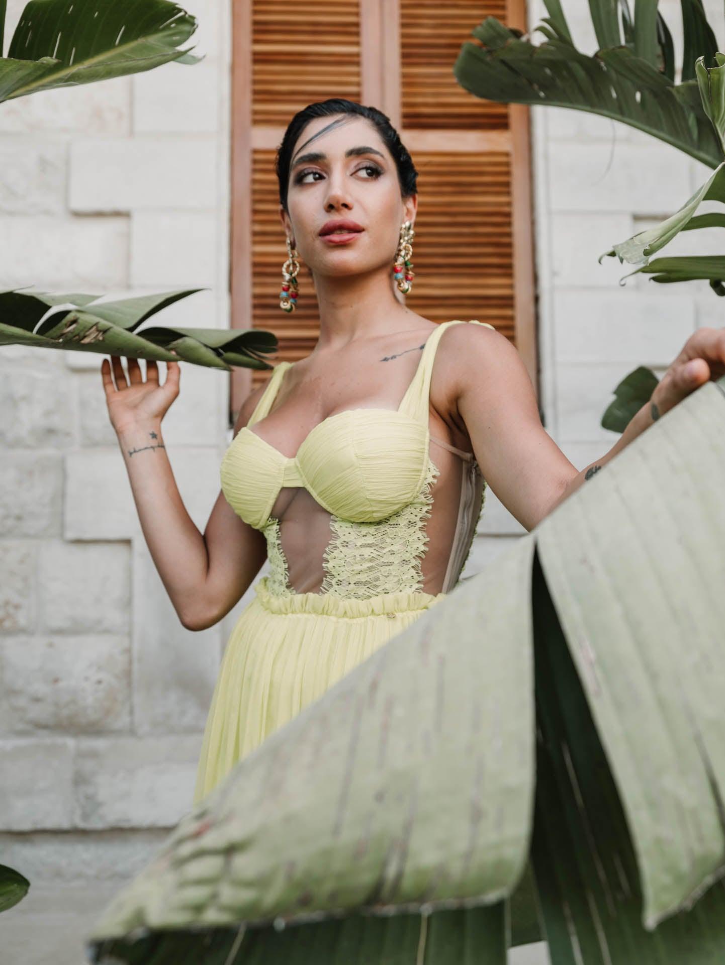 Pistachio Lace Bridal Dress