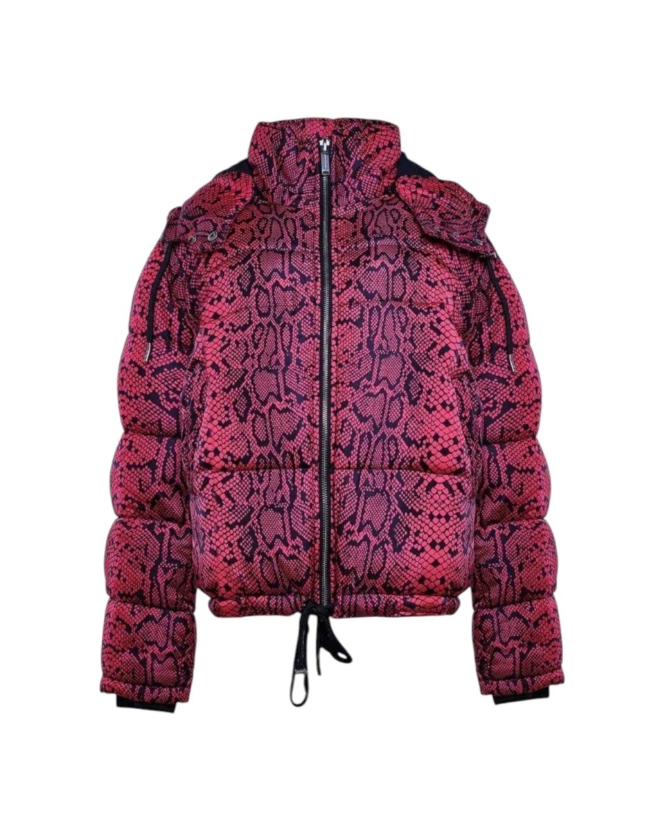 SNAKESKIN PRINT PUFFER JACKET