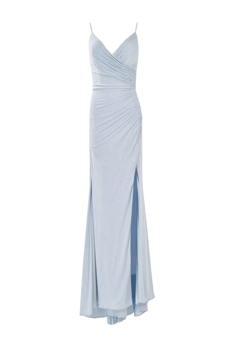 SPARKLE SLIT DRAPED GOWN - Nakhle.Ets - Dresses