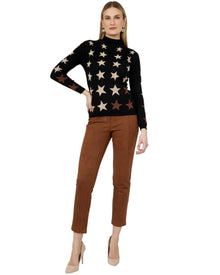 STAR PRINT KNIT SWEATER