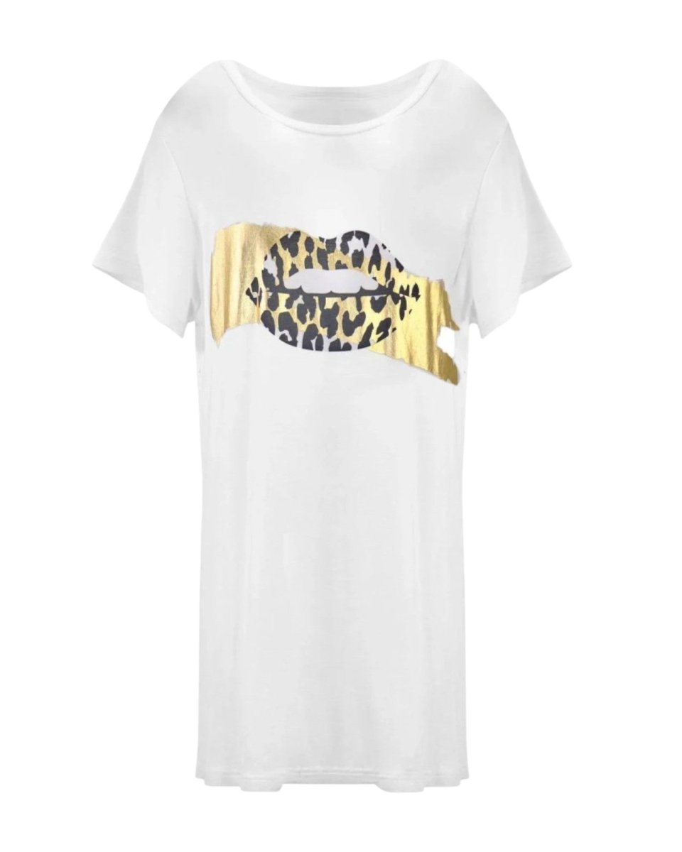 STATEMENT LIPS PRINT TOP - Nakhle.Ets - Tops & T-shirts