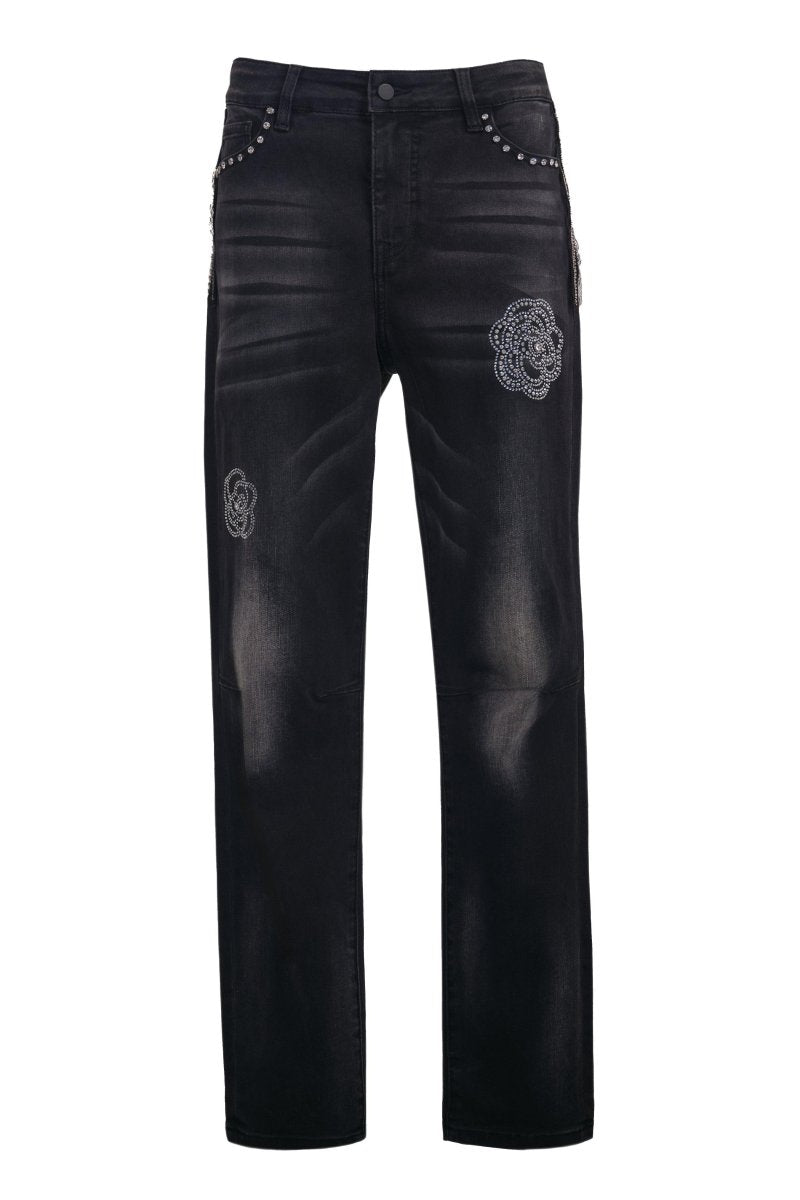 STRAIGHT - LEG EMBELLISHED JEANS - Nakhle.Ets - Pants & Skirts