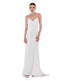STRAPLESS LACE BRIDAL GOWN