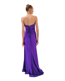 STRAPLESS RUCHED GOWN