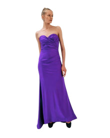 STRAPLESS RUCHED GOWN