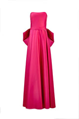 STRAPLESS SATIN GOWN