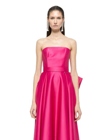 STRAPLESS SATIN GOWN