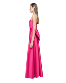 STRAPLESS SATIN GOWN
