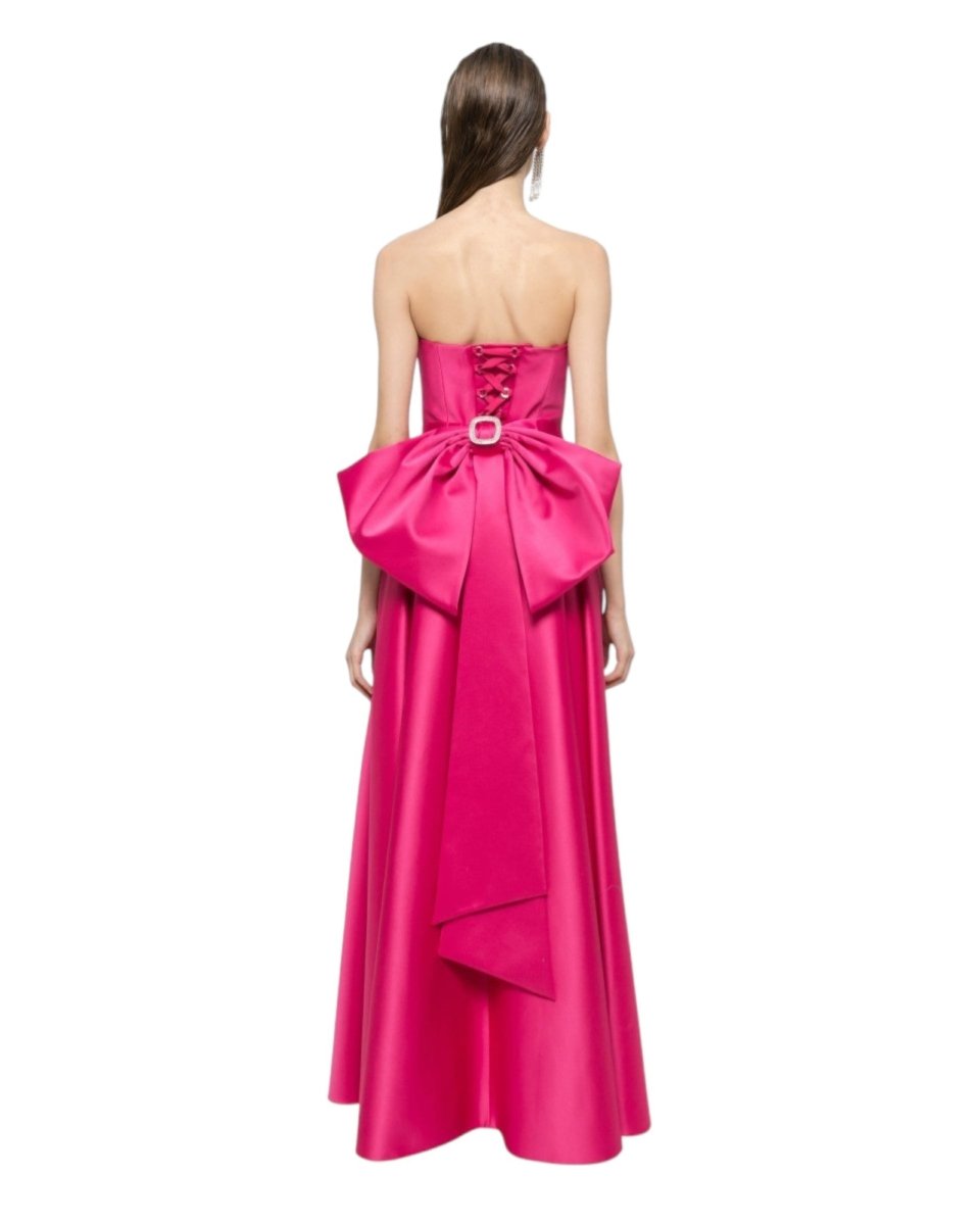 STRAPLESS SATIN GOWN